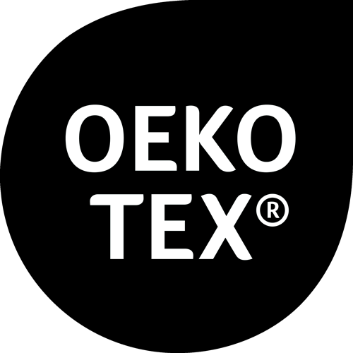 OEKO-TEX logo on a black background