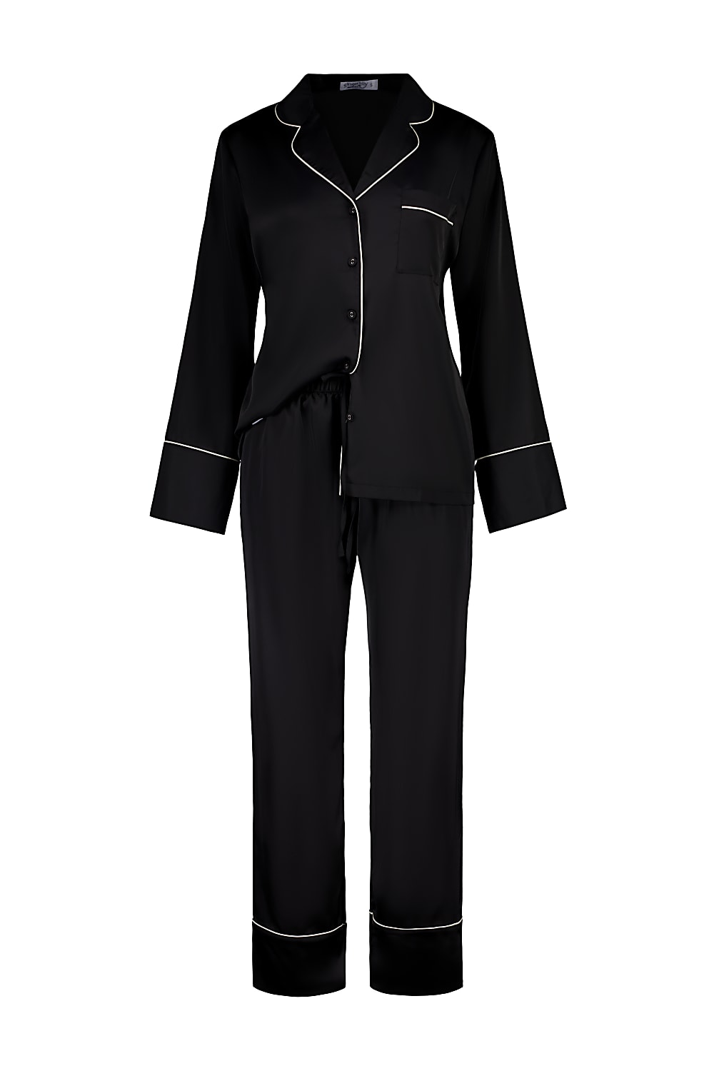 Adele Black Satin Set - Gingerlilly Sleepwear