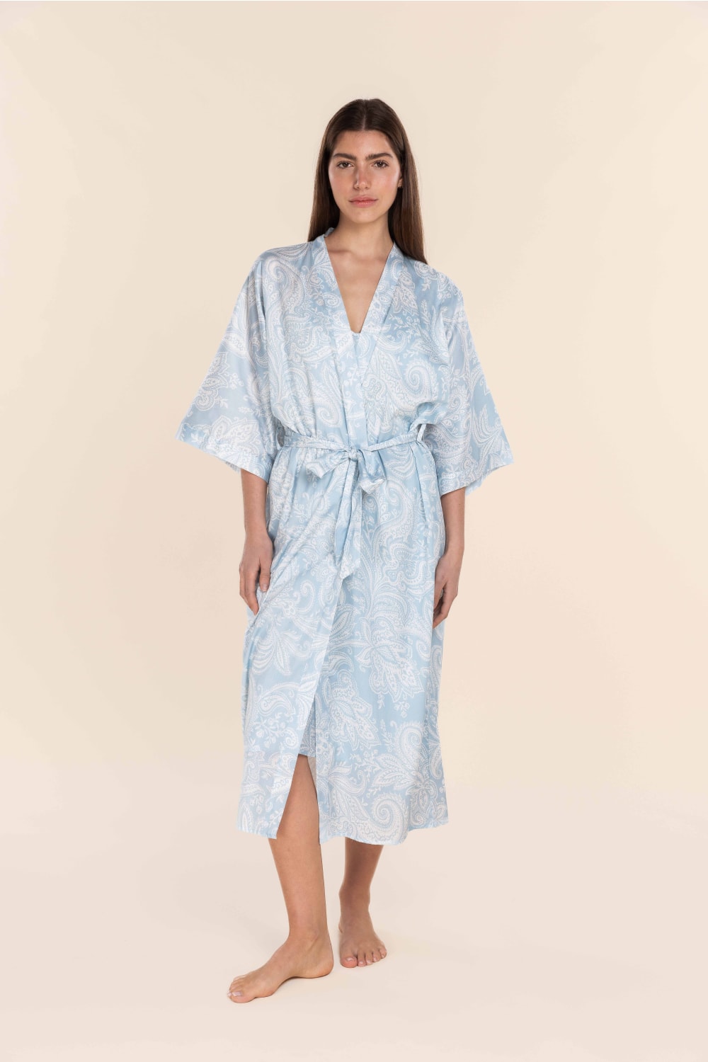 blue cheese dressing made with cottage cheese Blue Floral Towel Dressing Gown – Kapara London main image 1