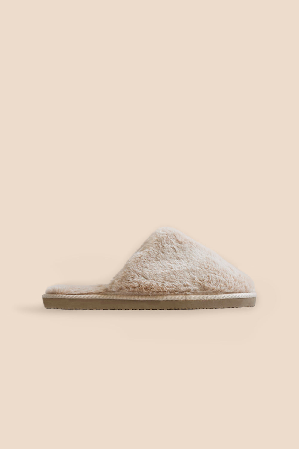 Cortina Plush Fluffy Slipper Beige