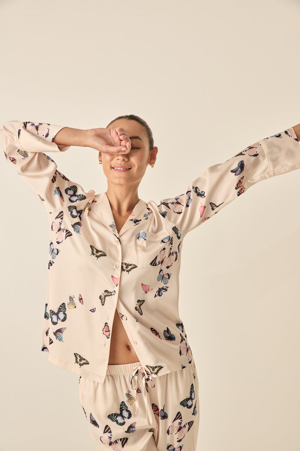 Estelle Butterfly Silky Satin Set - Gingerlilly Sleepwear