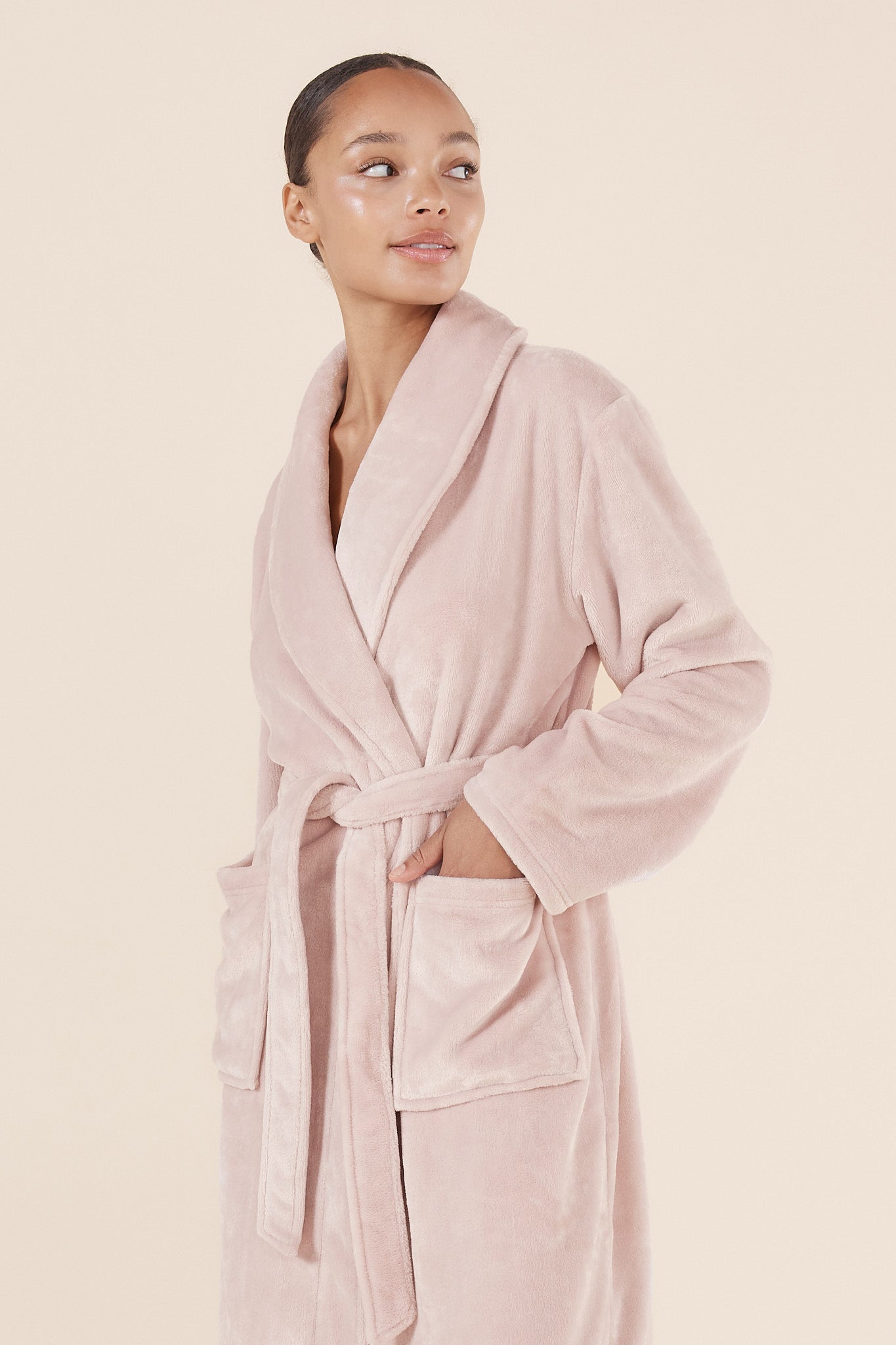 Imogin Pink Plush Robe - Gingerlilly Sleepwear