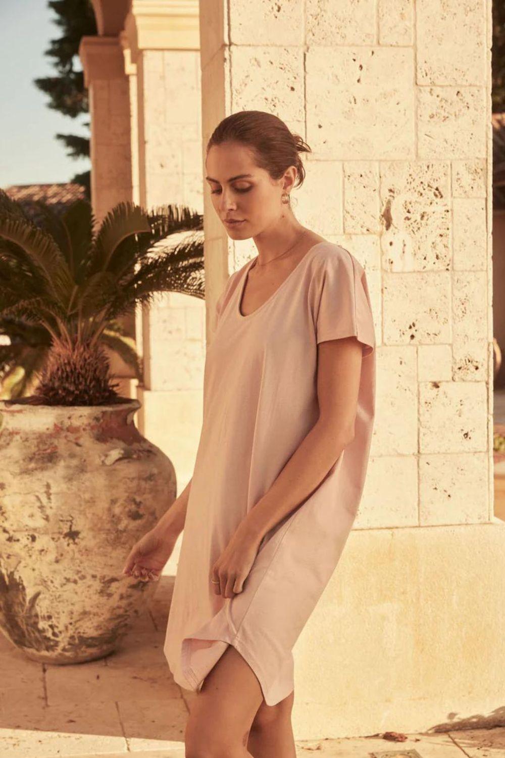 Jean Pink Tee Bamboo Nightie - Gingerlilly Sleepwear