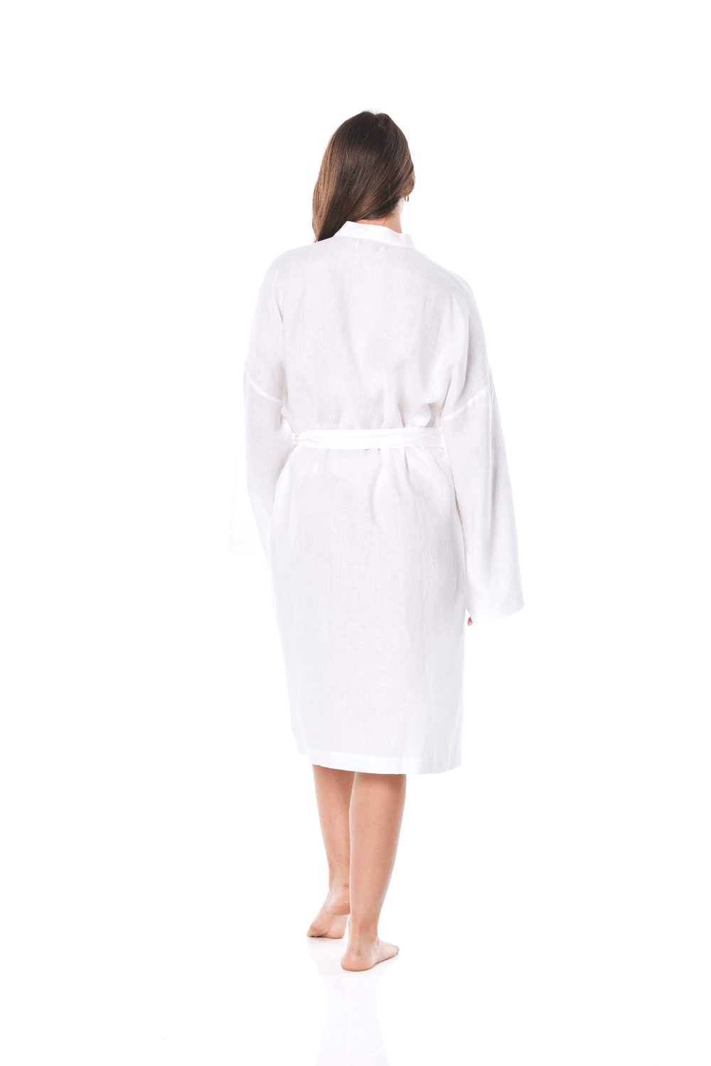 Nola White Linen Robe - Gingerlilly Sleepwear