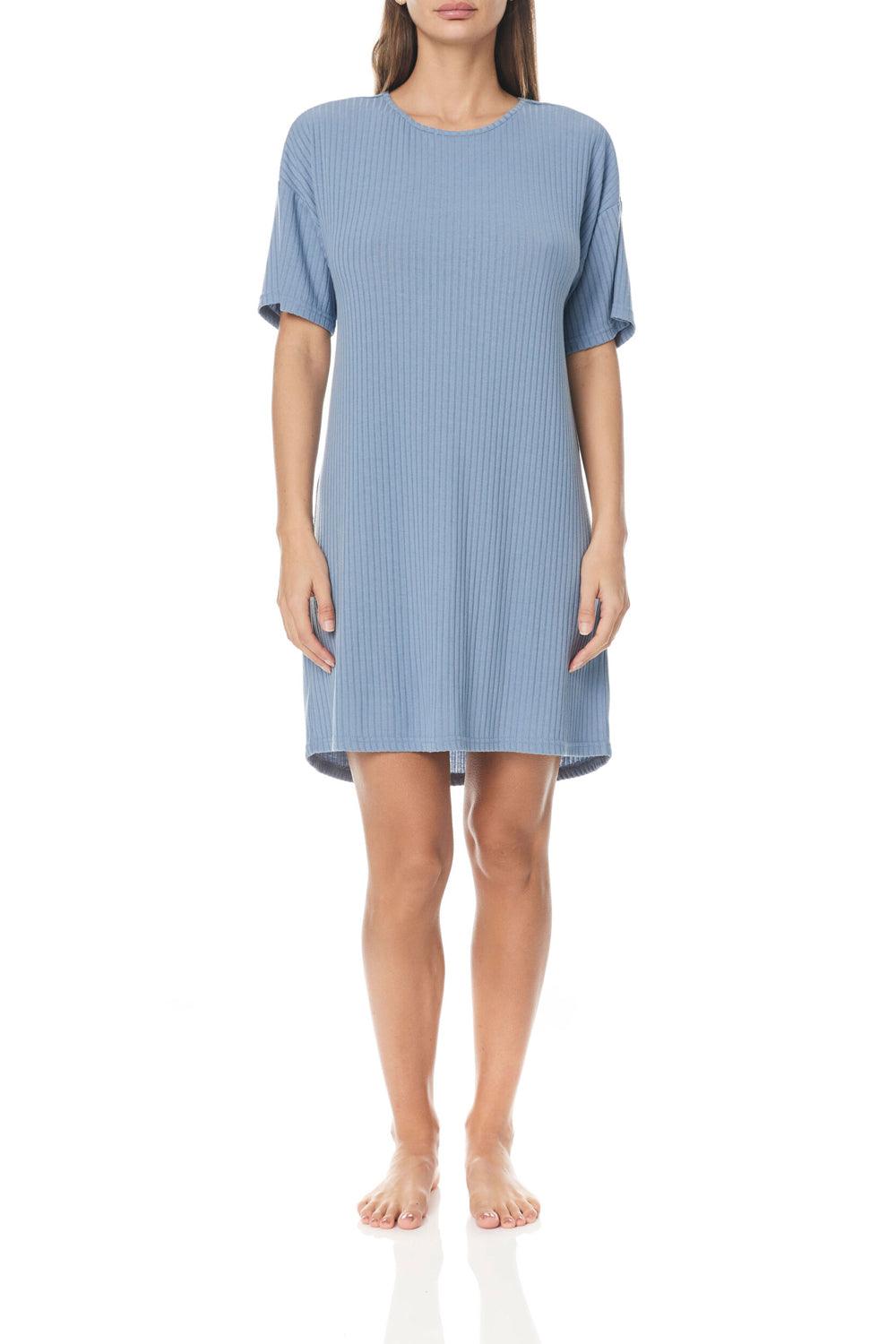 Petrece Powder Blue Tee Nightdress - Gingerlilly Sleepwear