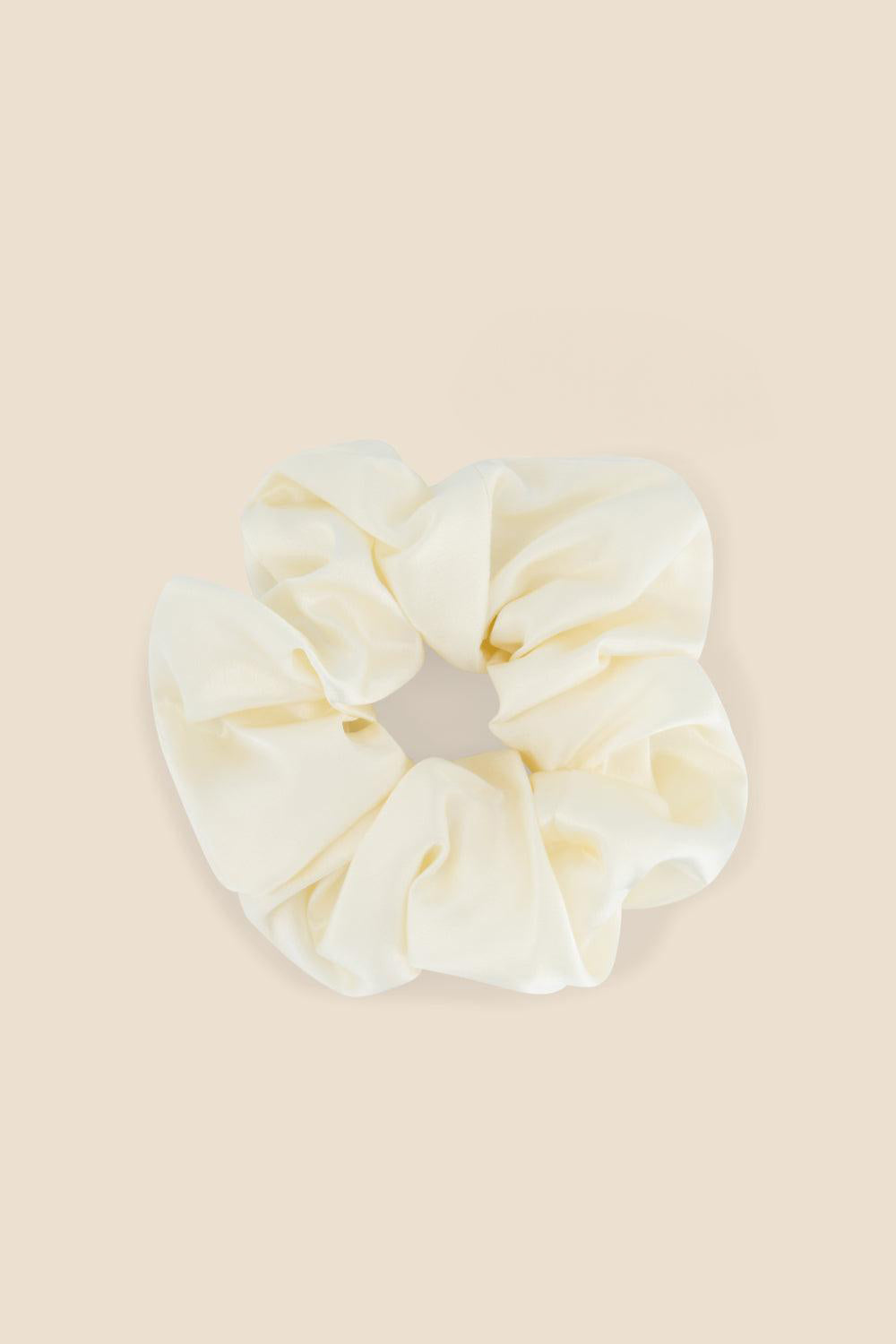 Gingerlilly Serene Pure Silk Ivory Scrunchie - Product