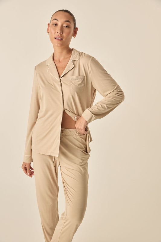 Ada Beige Bamboo Set | Gingerlilly Sleepwear