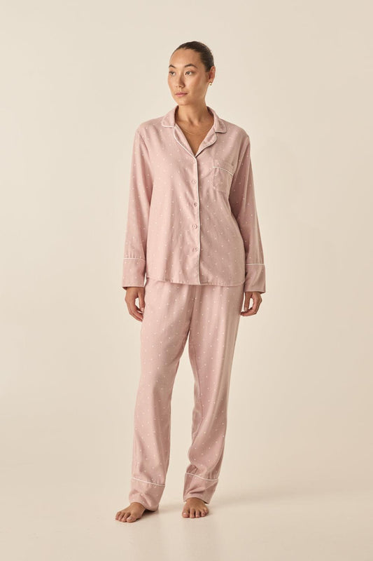 Alessia Pink Brushed Cotton Set | Gingerlilly Sleepwear