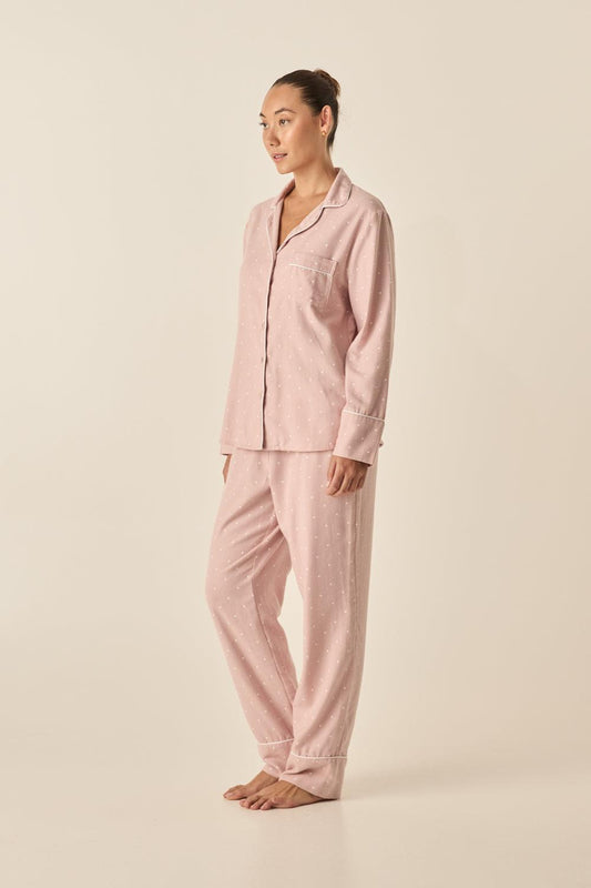 Alessia Pink Brushed Cotton Set | Gingerlilly Sleepwear