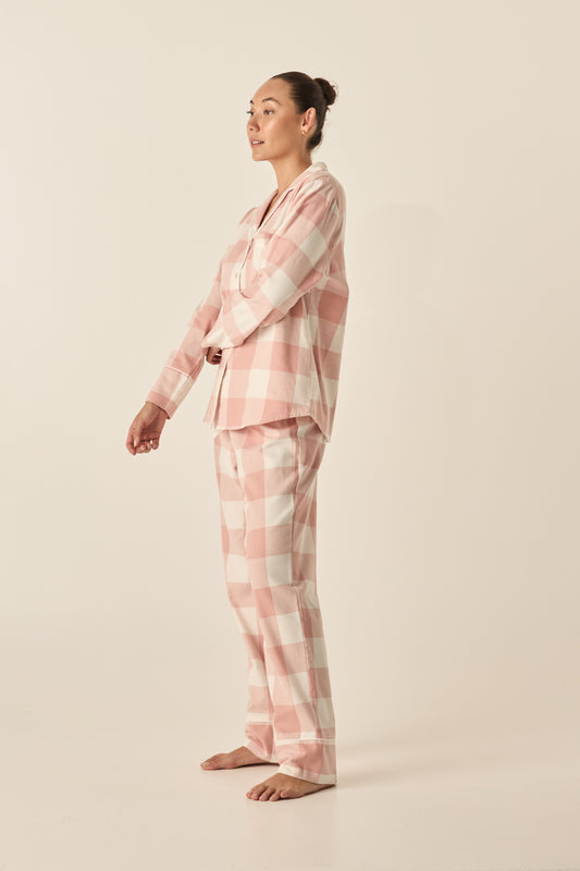 Saffron Pink Check Cotton Set | Gingerlilly Sleepwear