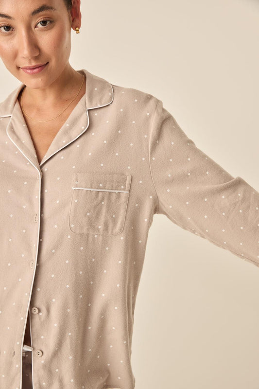 Vanessa Beige Brushed Cotton Set | Gingerlilly Sleepwear