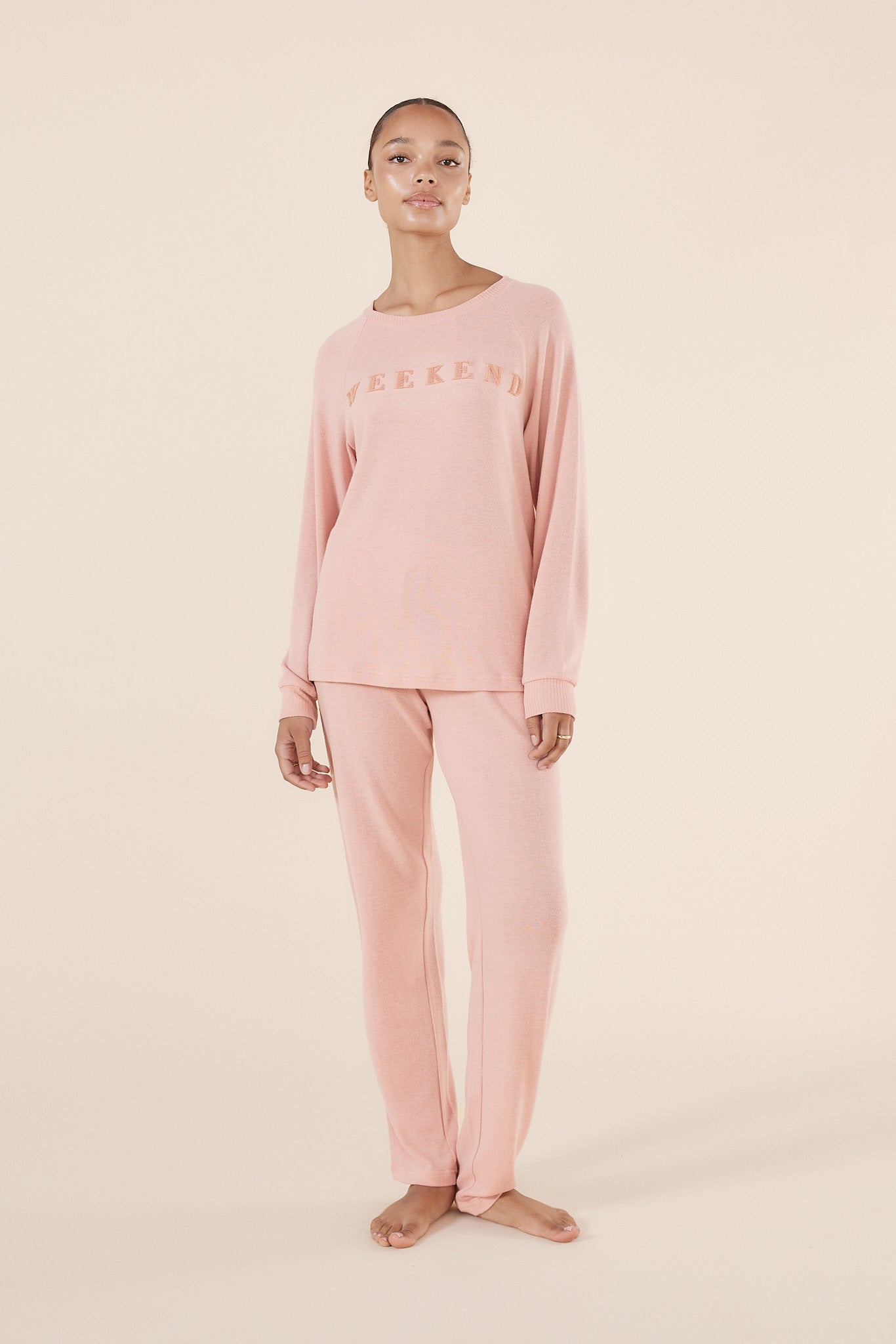 The Keira Weekend Pyjama Set in Pink | Women's Soft Viscose Sleepwear