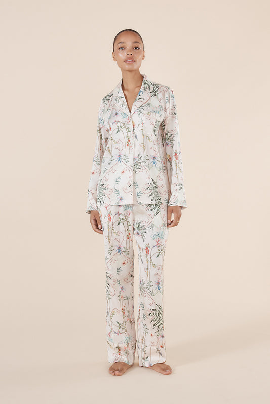 Women’s Satin Pyjama Set | Maeve Botanical Print by Gingerlilly