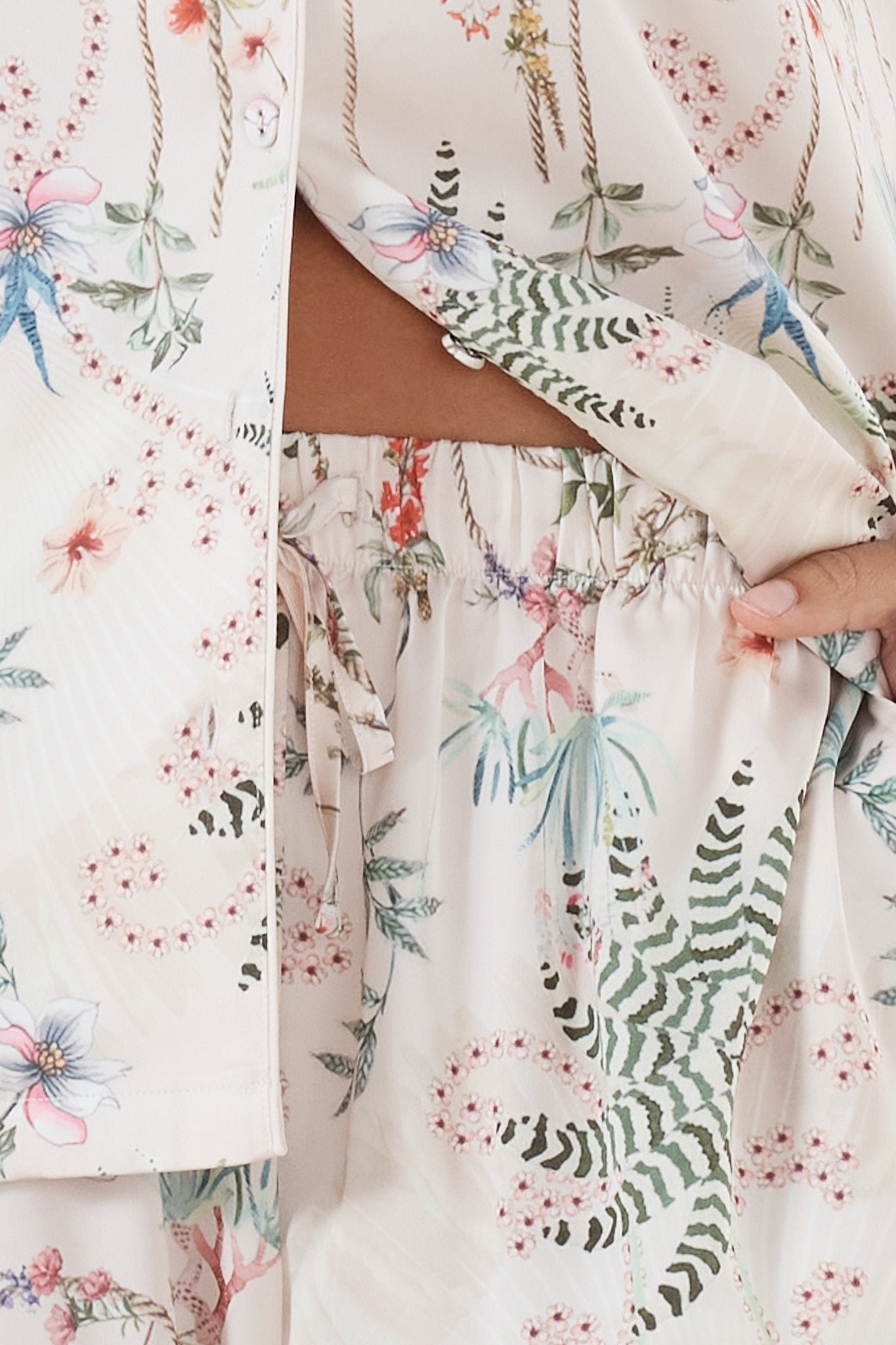 Women’s Satin Pyjama Set | Maeve Botanical Print by Gingerlilly