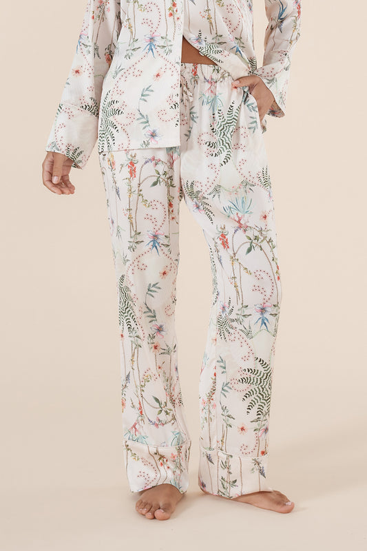 Women’s Satin Pyjama Set | Maeve Botanical Print by Gingerlilly