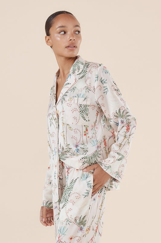 Women’s Satin Pyjama Set | Maeve Botanical Print by Gingerlilly