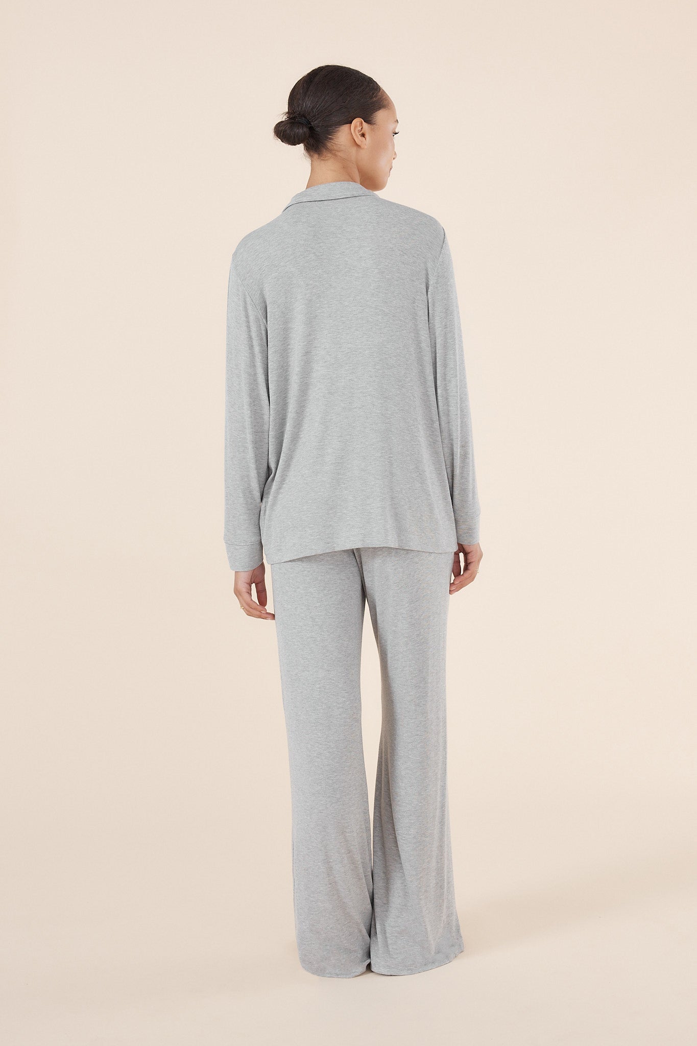 Grey Ribbed Loungewear Pyjama Set ~ Women's loungewear | Gingerlilly