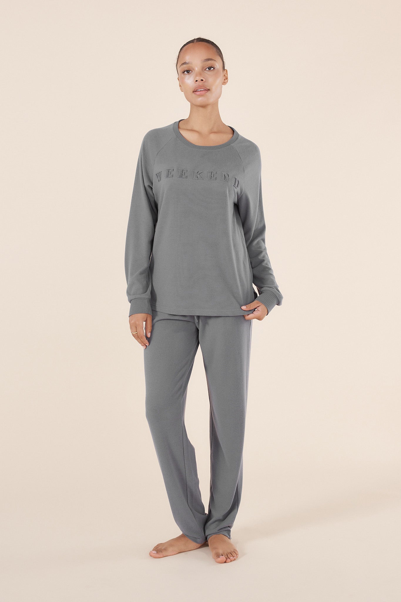 Keira Grey Weekend Lounge Set | Gingerlilly Sleepwear