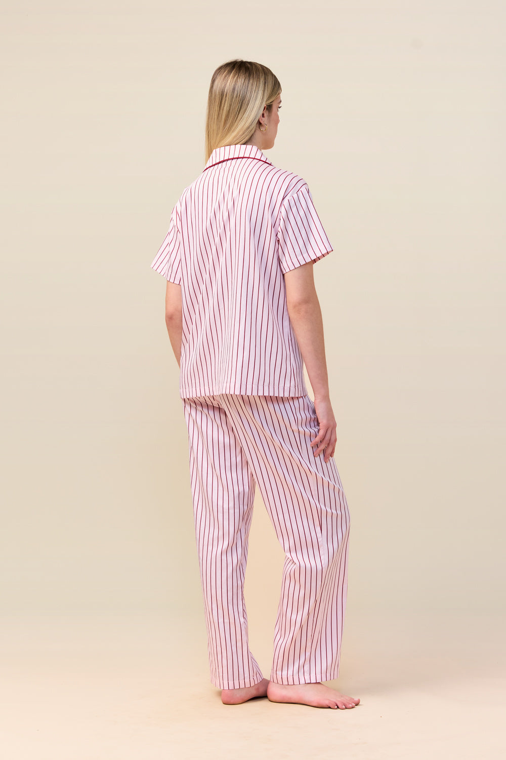 Gingerlilly Lisa Stripe Long Pant PJ Set - Pink - Back