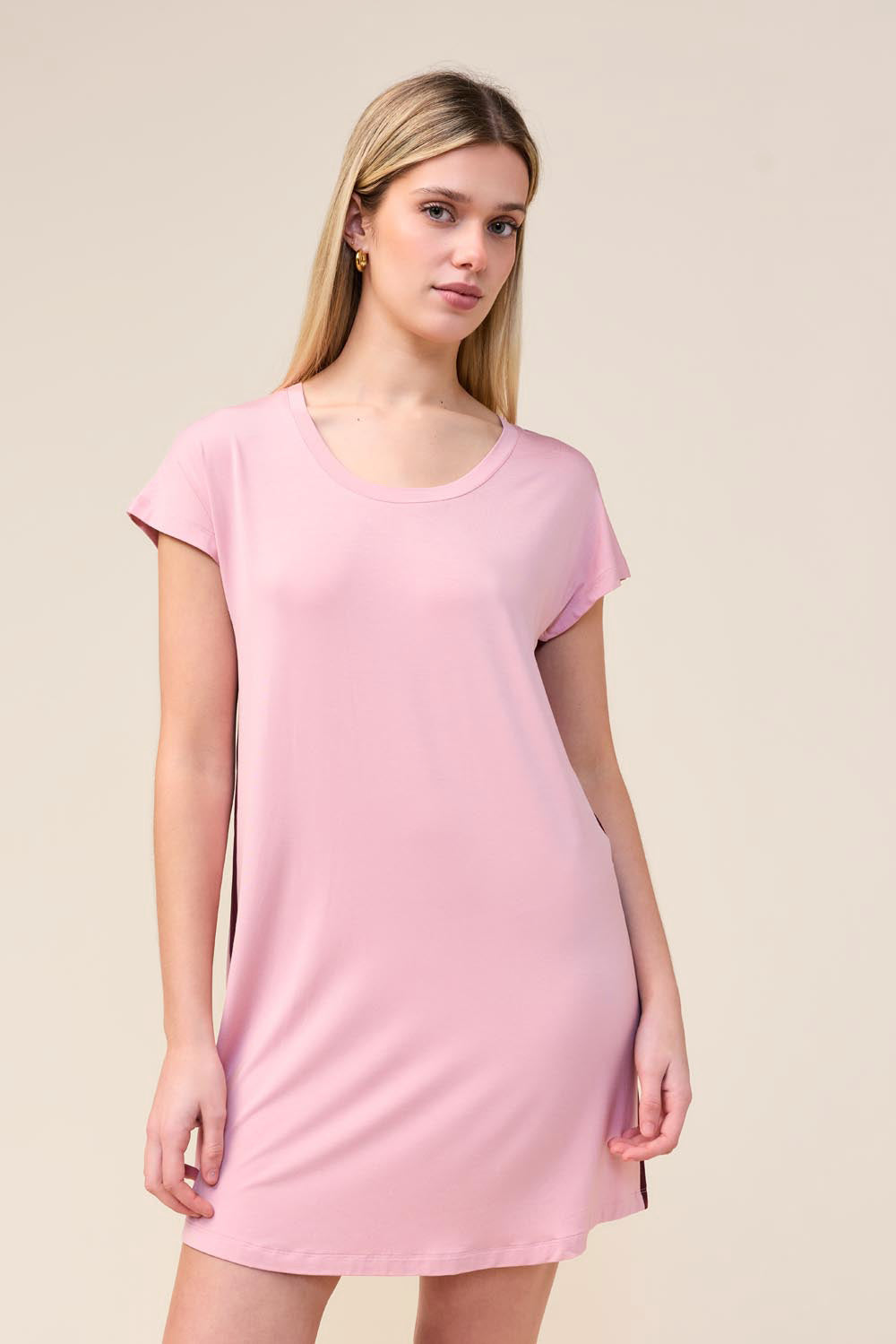 Gingerlilly Ashley Bamboo Sleep Tee - Pink - Front alt 2