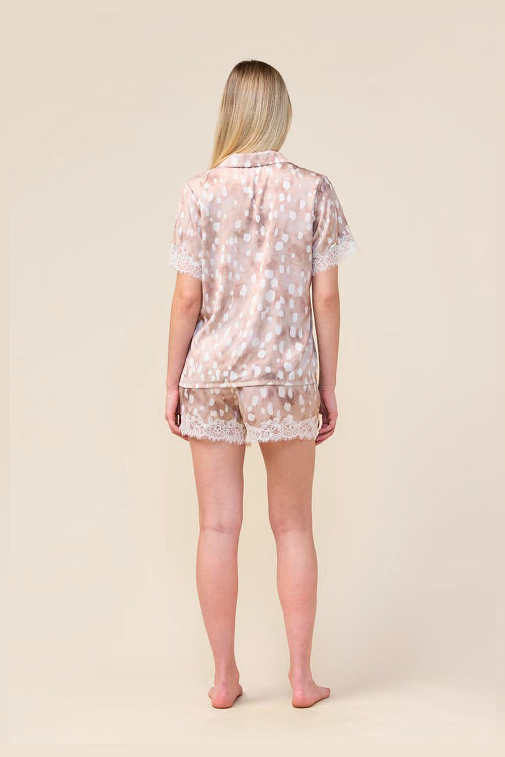 Gingerlilly Lydia Bambi Print Short Set - Brown - Back