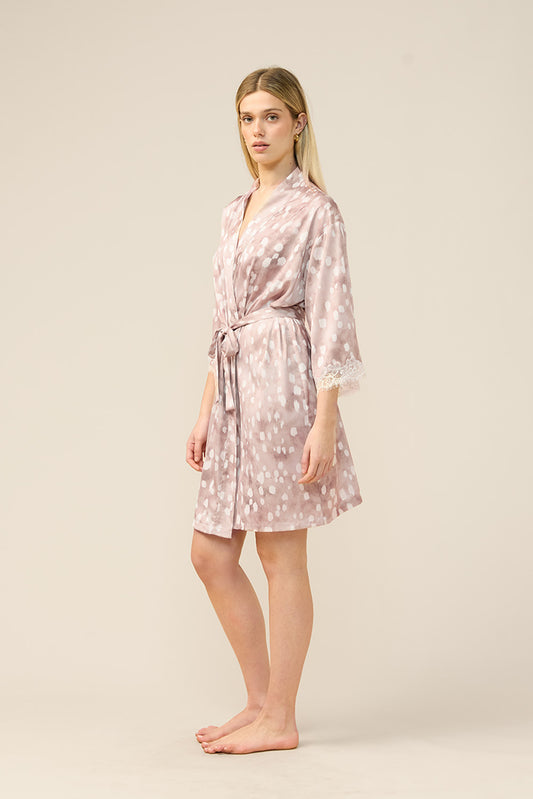 Gingerlilly Hadley Brown Spot Robe - Front alt