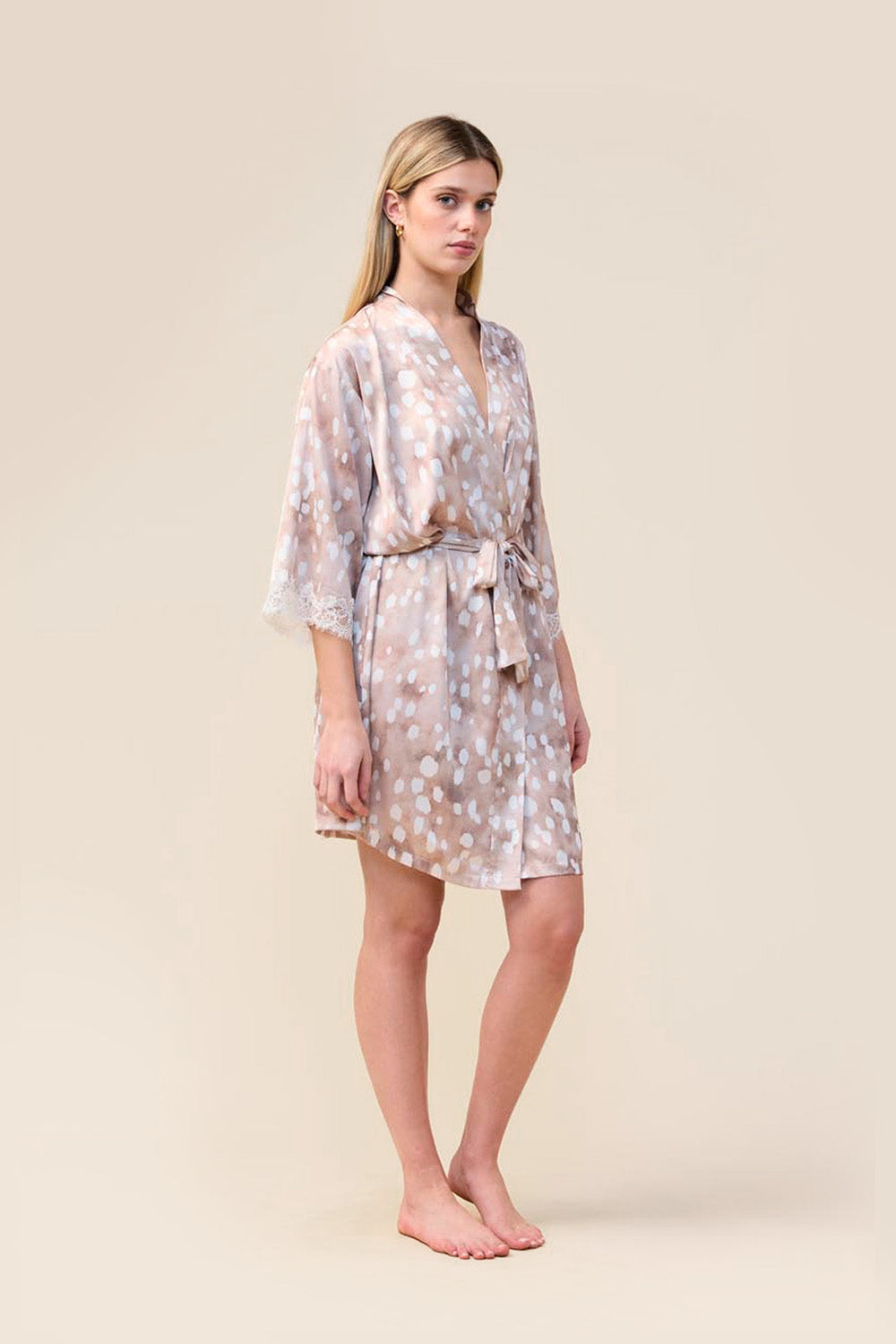 Gingerlilly Hadley Brown Spot Robe - Side
