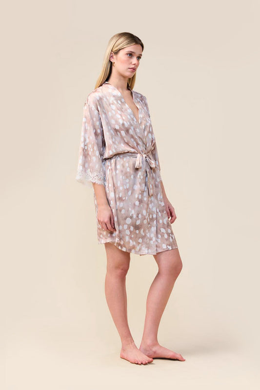 Gingerlilly Hadley Brown Spot Robe - Side alt