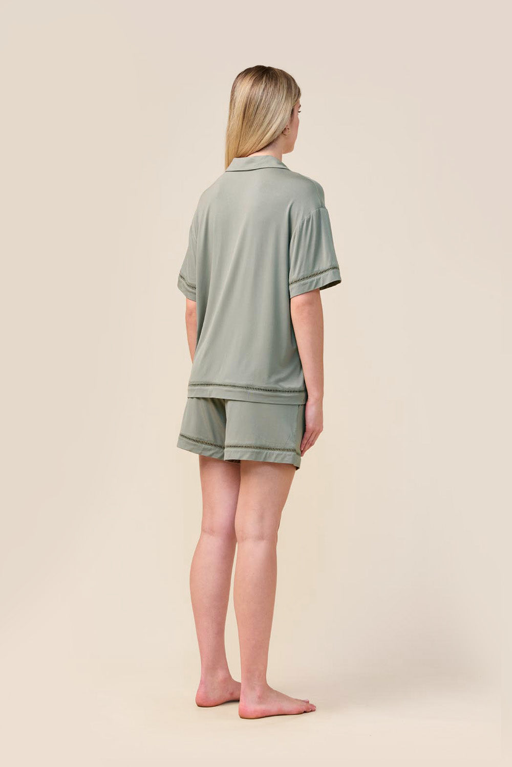 Gingerlilly Helena Short Bamboo PJ Set - Olive - Back