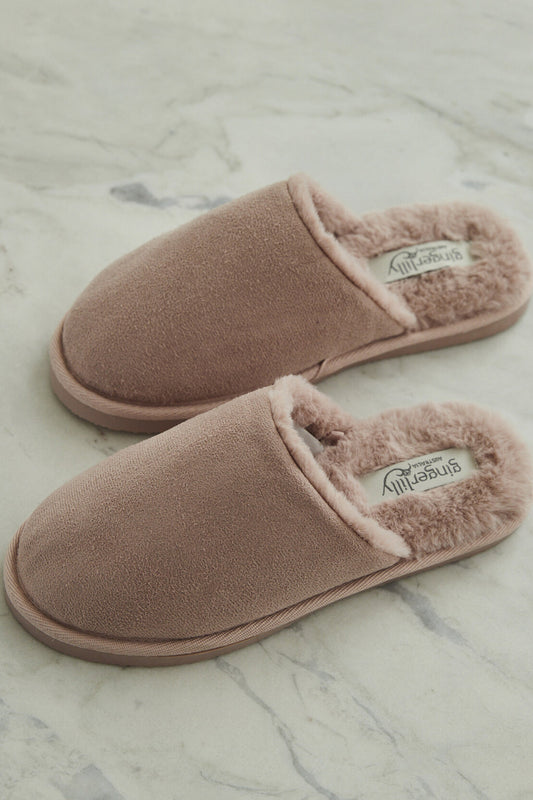 St Moritz Mock Suede Slipper Pink