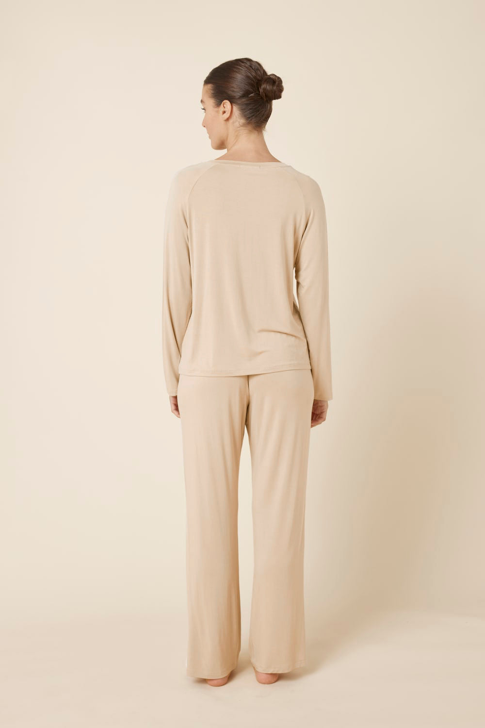 Gingerlilly Anya Bamboo Sporty PJ Set - Biscuit - Back