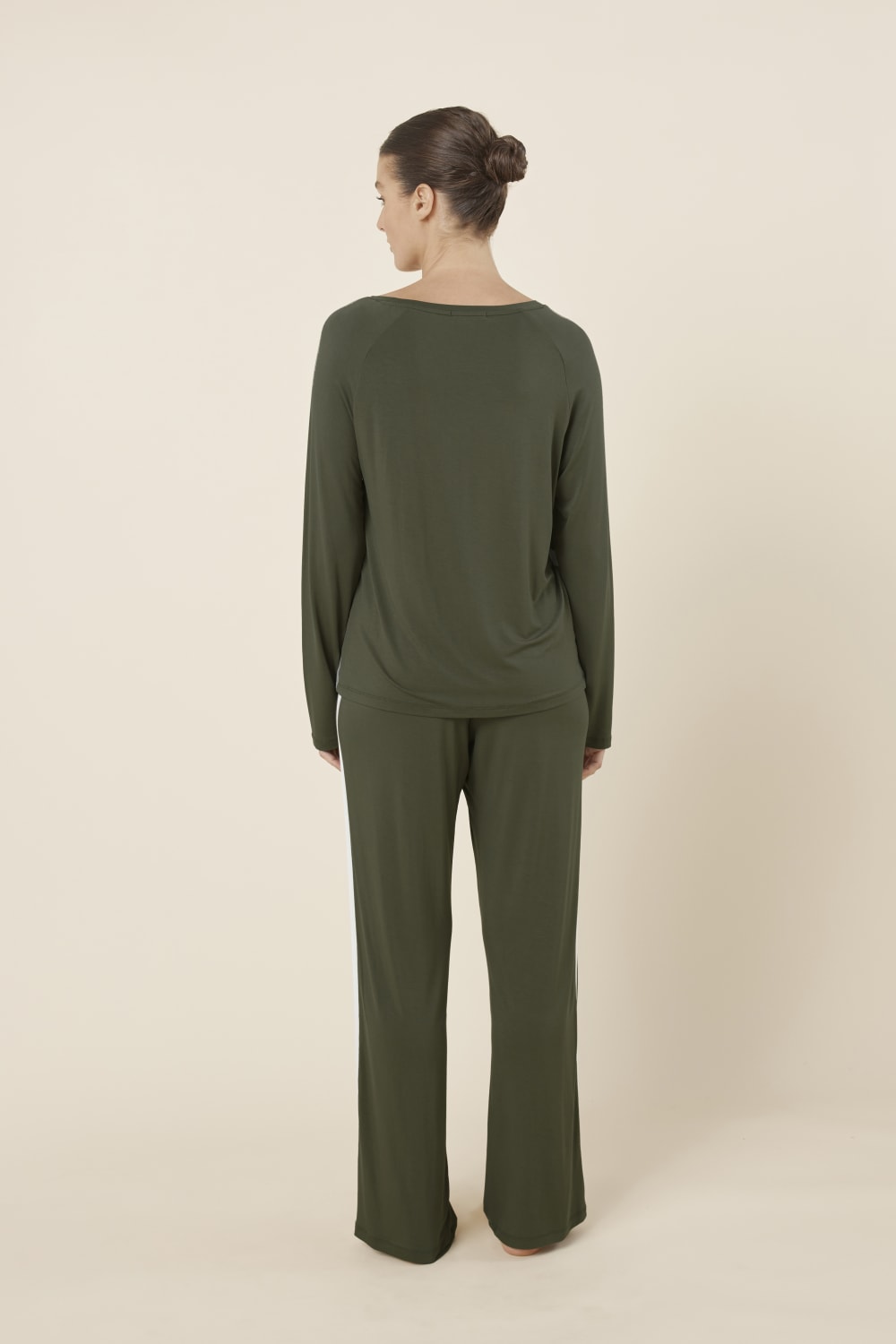 Gingerlilly Anya Bamboo Sporty PJ Set - Forest Green - Back