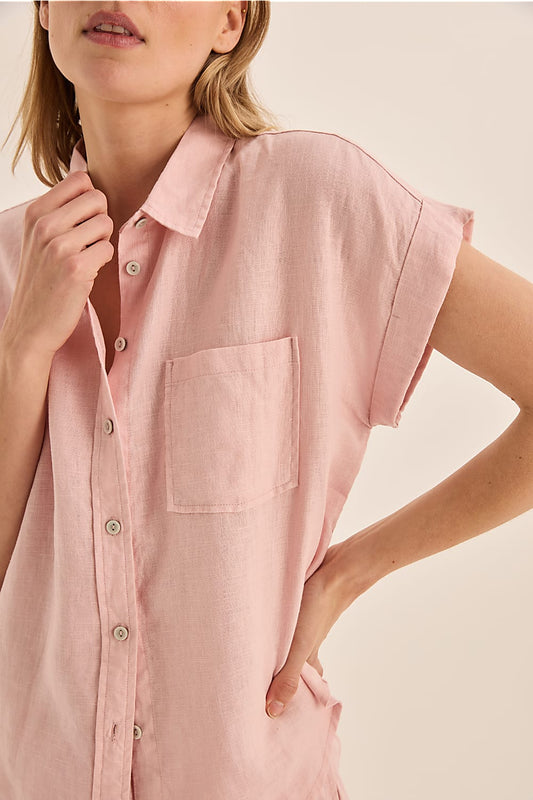 Charlotte Pink Linen Pyjama Set | Gingerlilly Sleepwear