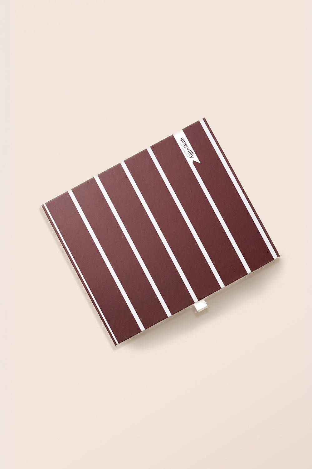 Chloe Cotton Striped PJ Set burgundy packaging box. 