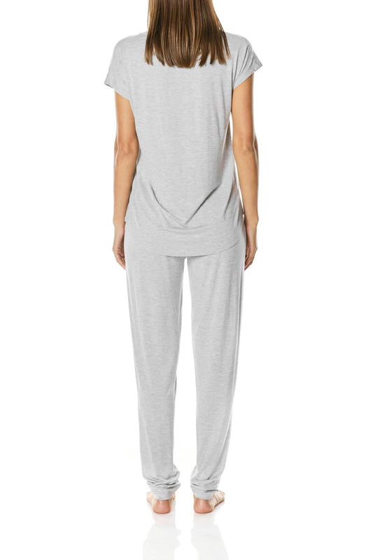 Cora Grey V Neck Modal PJ Set | Gingerlilly Sleepwear