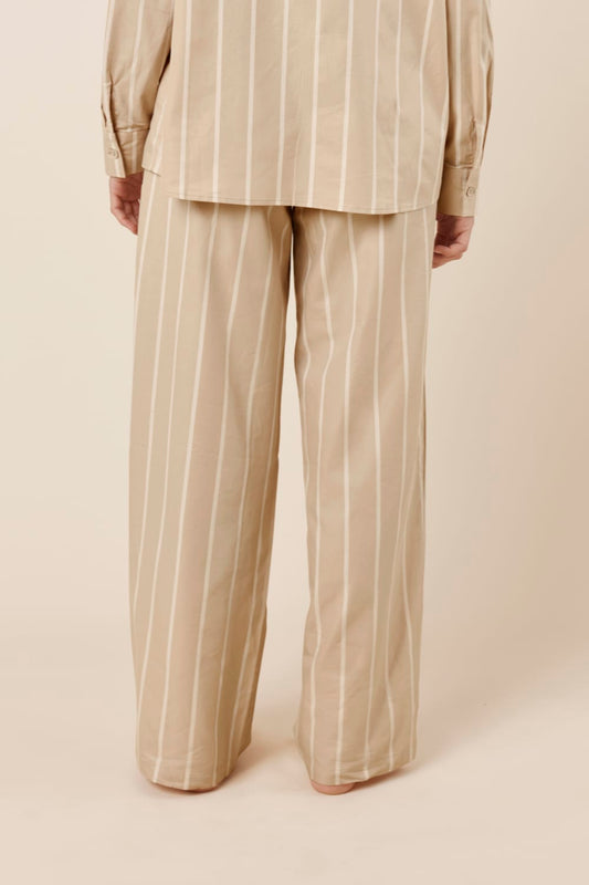 Chloe Cotton PJ Pants Biscuit Back Close