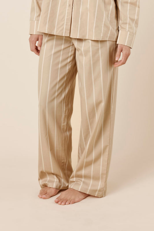 Chloe Cotton PJ Pants Biscuit Front Close