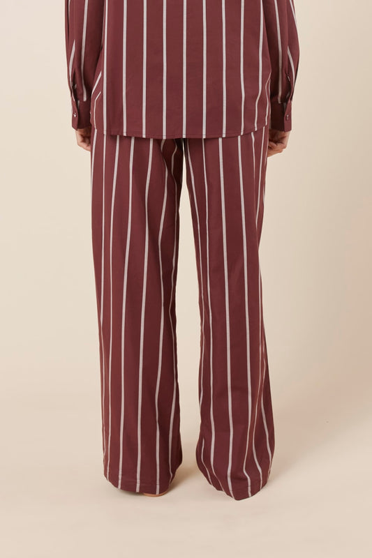Chloe Cotton PJ Pants Burgundy Back Close
