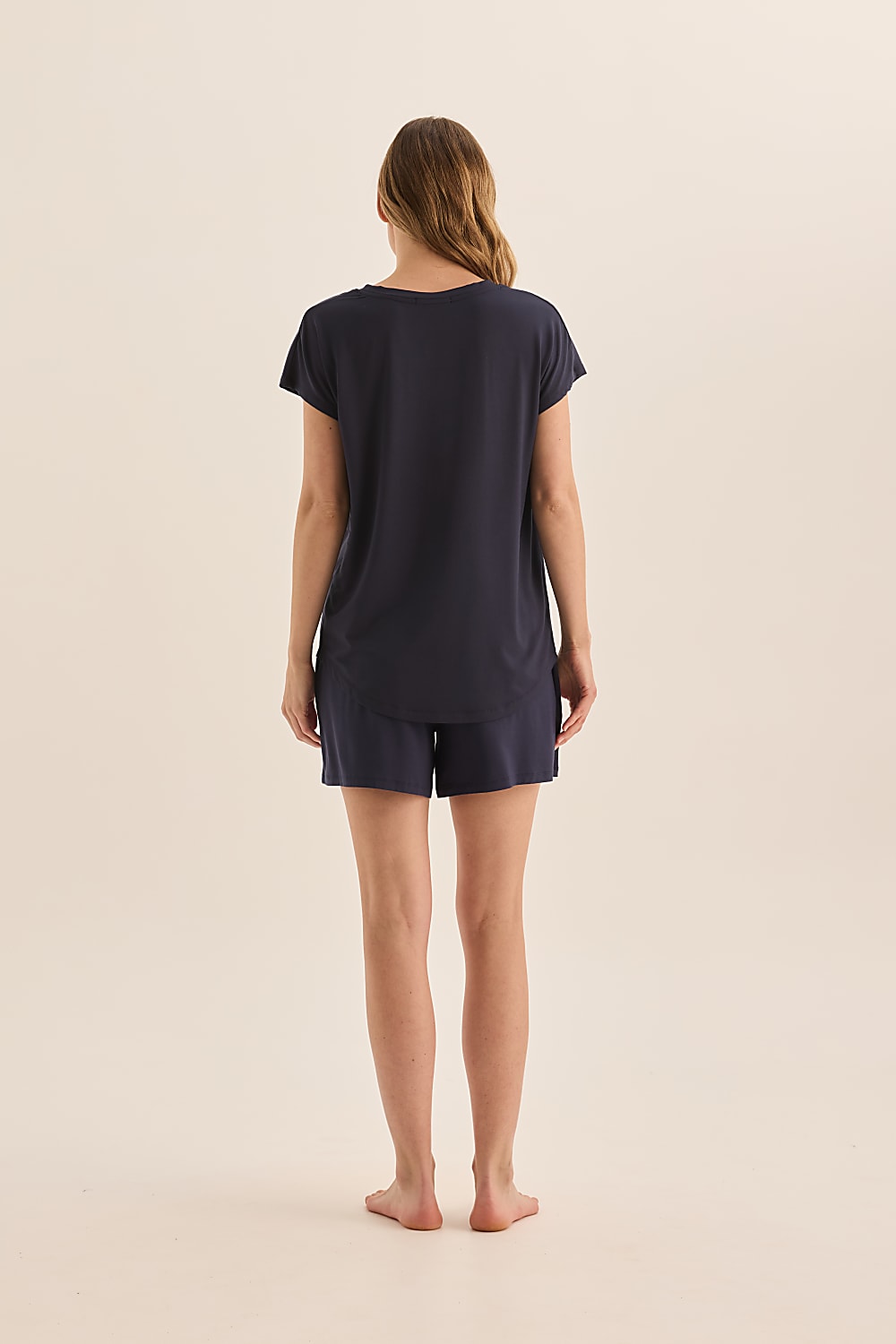 Dahlia Navy Bamboo Short Set | Gingerlilly Sleepwear