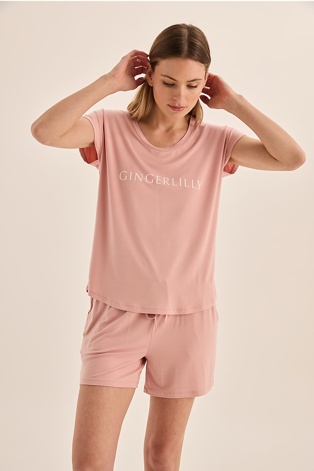 Dahlia Pink Bamboo Short Set | Gingerlilly Sleepwear