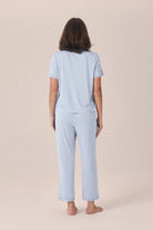 Gingerlilly Dianne Bamboo Long PJ Set with Lace - Blue - Back