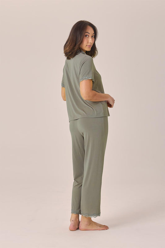 Dianne Bamboo Long PJ set with Lace