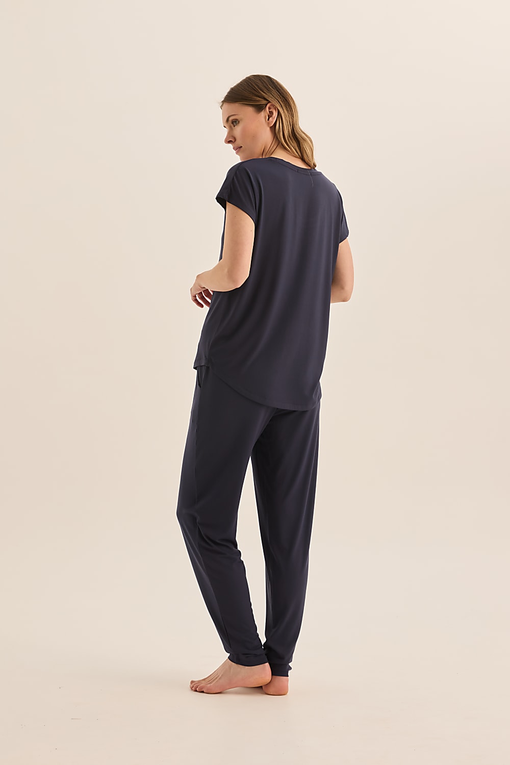 Elara Navy Bamboo Pyjama Set | Gingerlilly Sleepwear