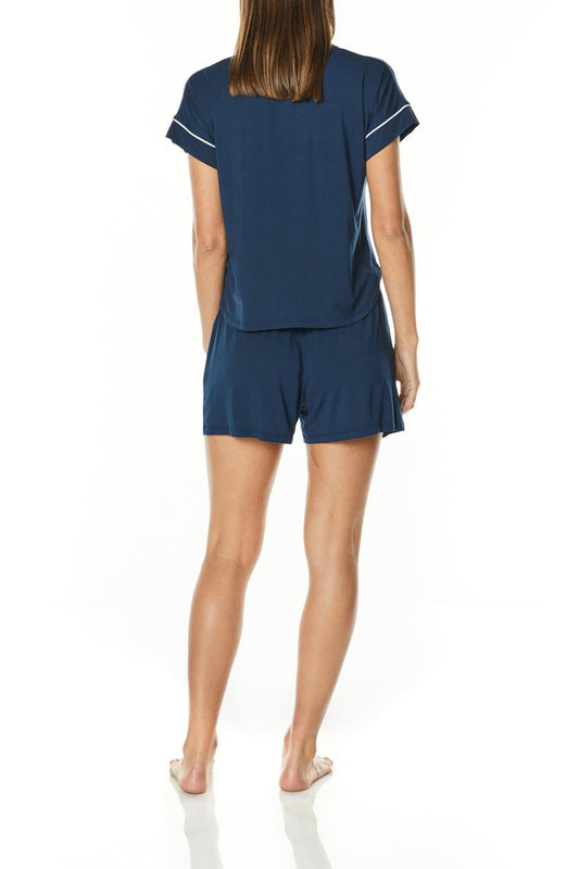 Ella Navy Bamboo Short Set | Gingerlilly Sleepwear