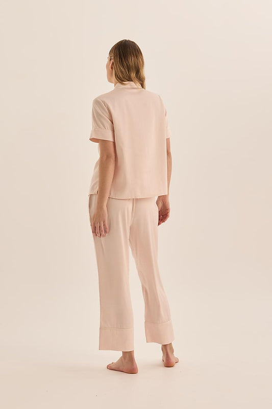 Floriana Pink Satin Pyjama | Gingerlilly Sleepwear