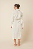 Gingerlilly Gabriella Plush Long Robe - Ivory - Back