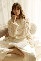 Gingerlilly Gabriella Plush Long Robe - Ivory - Lifestyle alt
