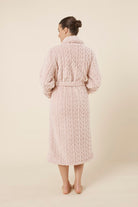 Gingerlilly Gabriella Plush Long Robe - Pink - Back