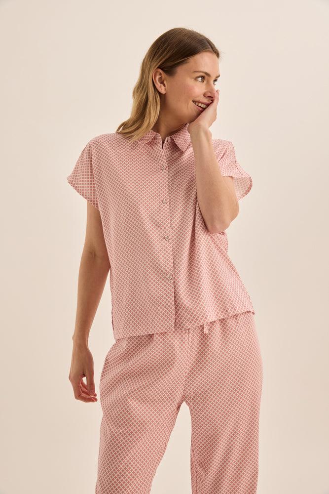 Goldie Pink Diamond Cotton PJ | Gingerlilly Sleepwear