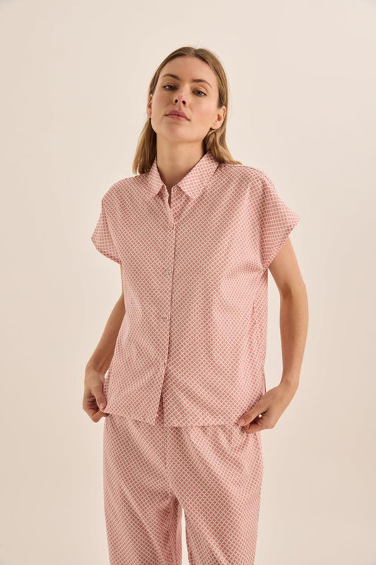 Goldie Pink Diamond Cotton PJ | Gingerlilly Sleepwear